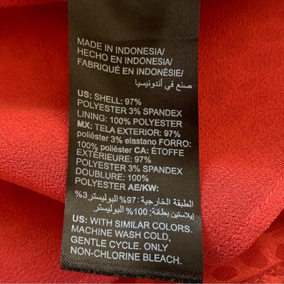 WHBM Blouse Salmon Pink Metallic Sweetheart Neck Long Sleeve Top Size XS - Picture 10 of 12